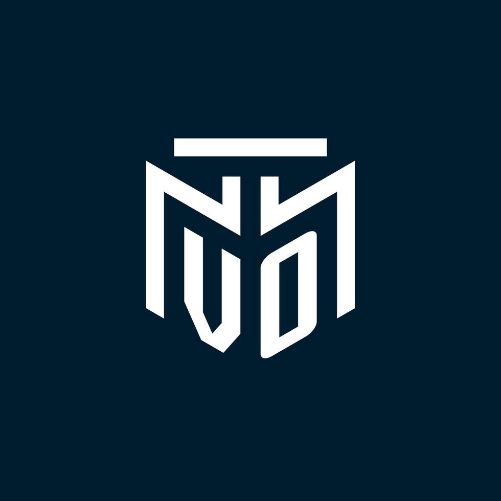 VO monogram initial logo with abstract geometric style design vector