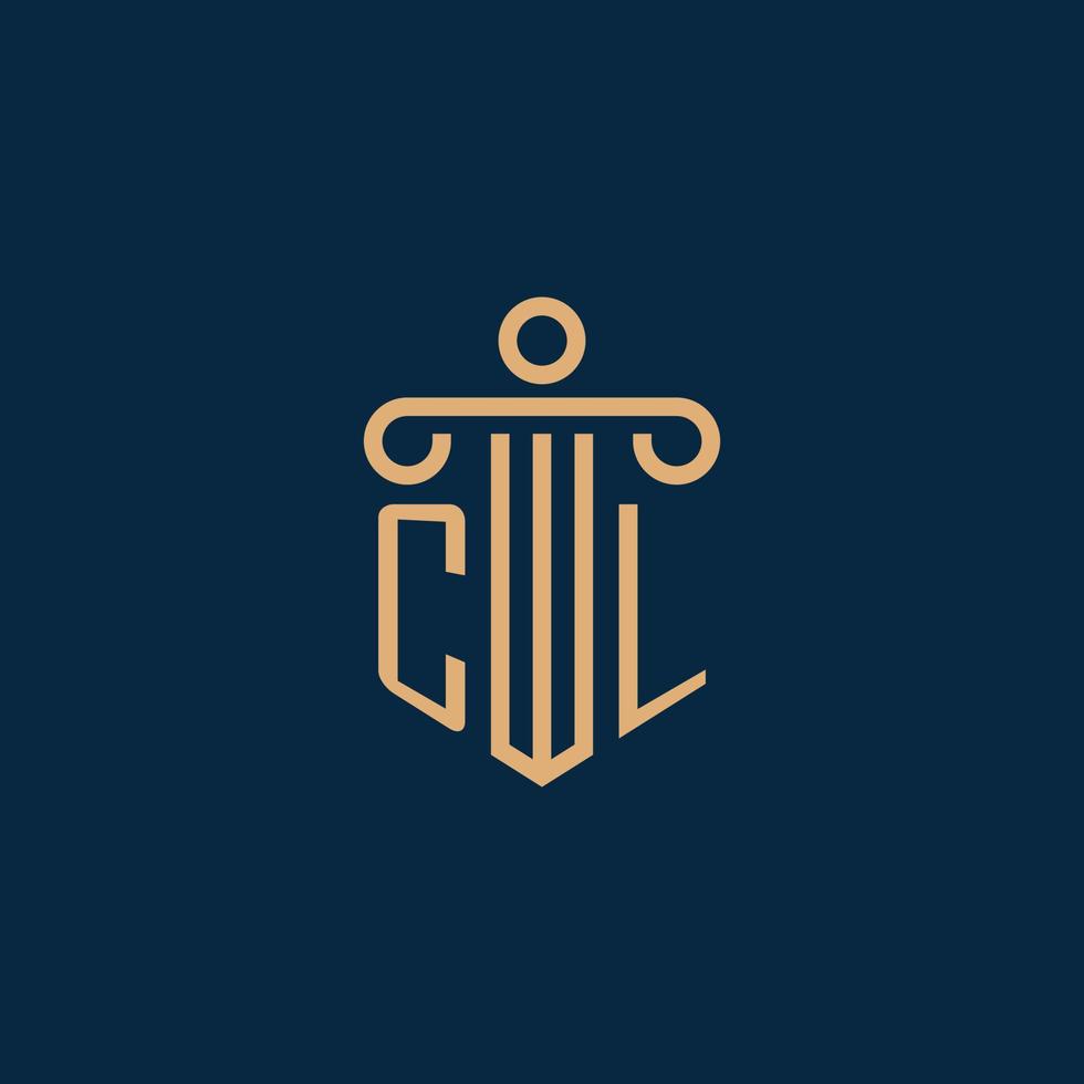 CL initial for law firm logo, lawyer logo with pillar vector