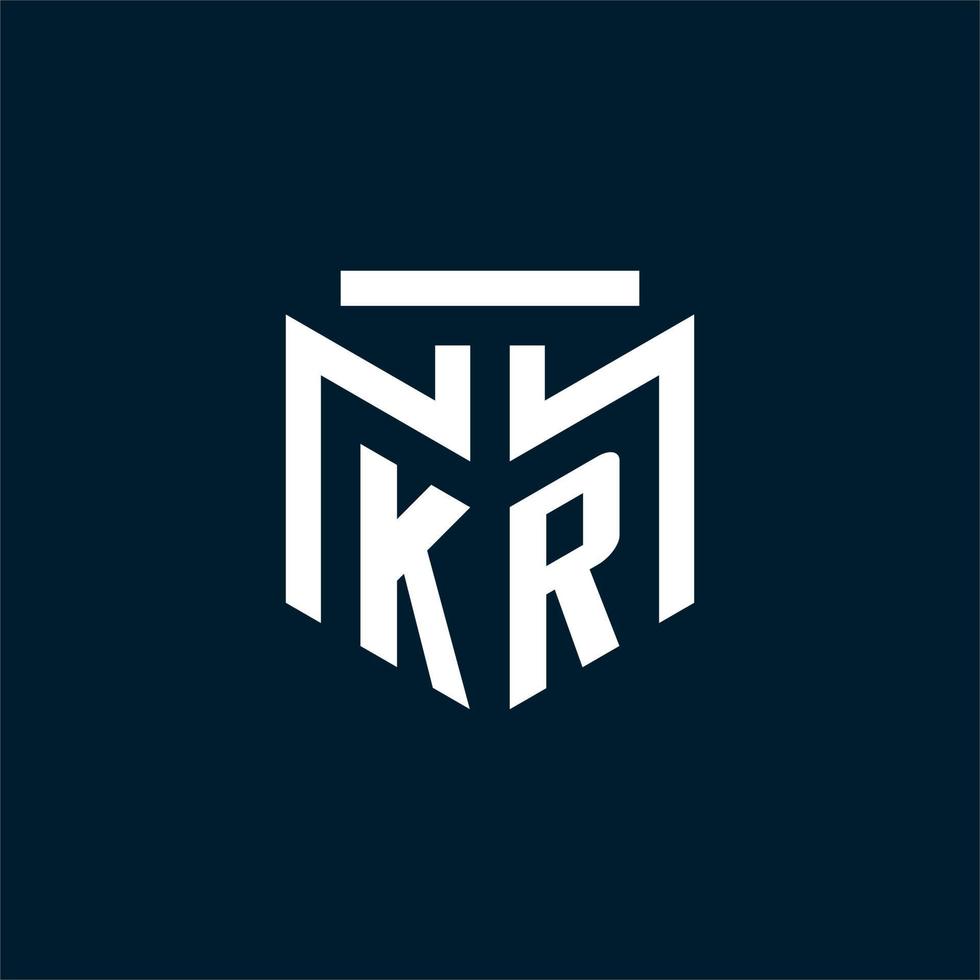 logotipo inicial del monograma kr con diseño de estilo geométrico abstracto vector