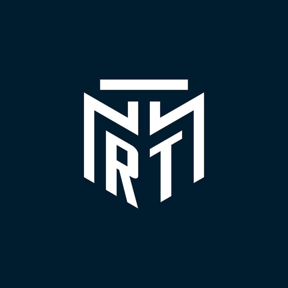 logotipo inicial del monograma rt con diseño de estilo geométrico abstracto vector