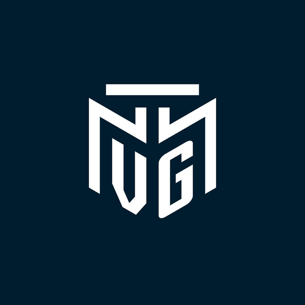 VG monogram initial logo with abstract geometric style design vector
