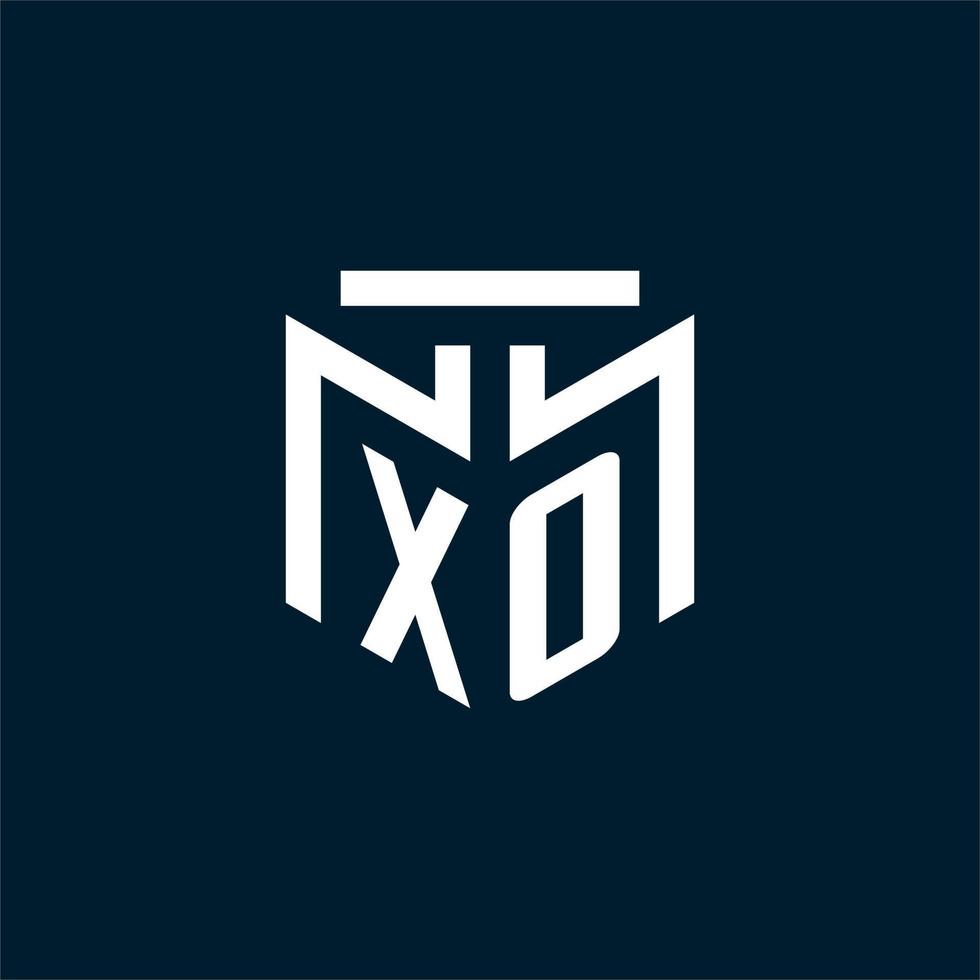 logotipo inicial del monograma xo con diseño de estilo geométrico abstracto vector