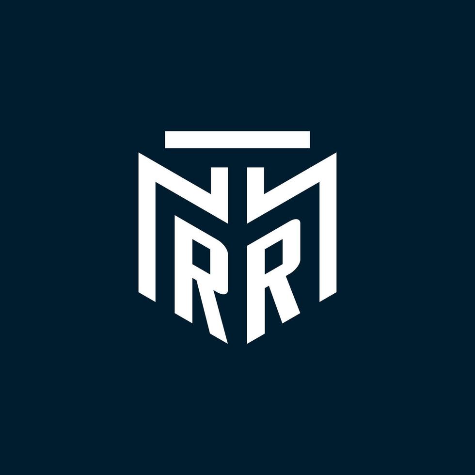 RR monogram initial logo with abstract geometric style design vector