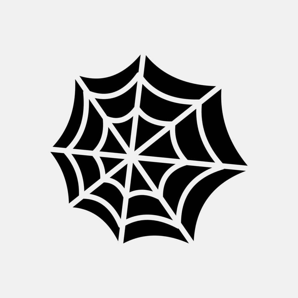 icon spiderweb.icon en estilo glifo. adecuado para impresiones, afiches, volantes, decoración de fiestas, tarjetas de felicitación, etc. vector