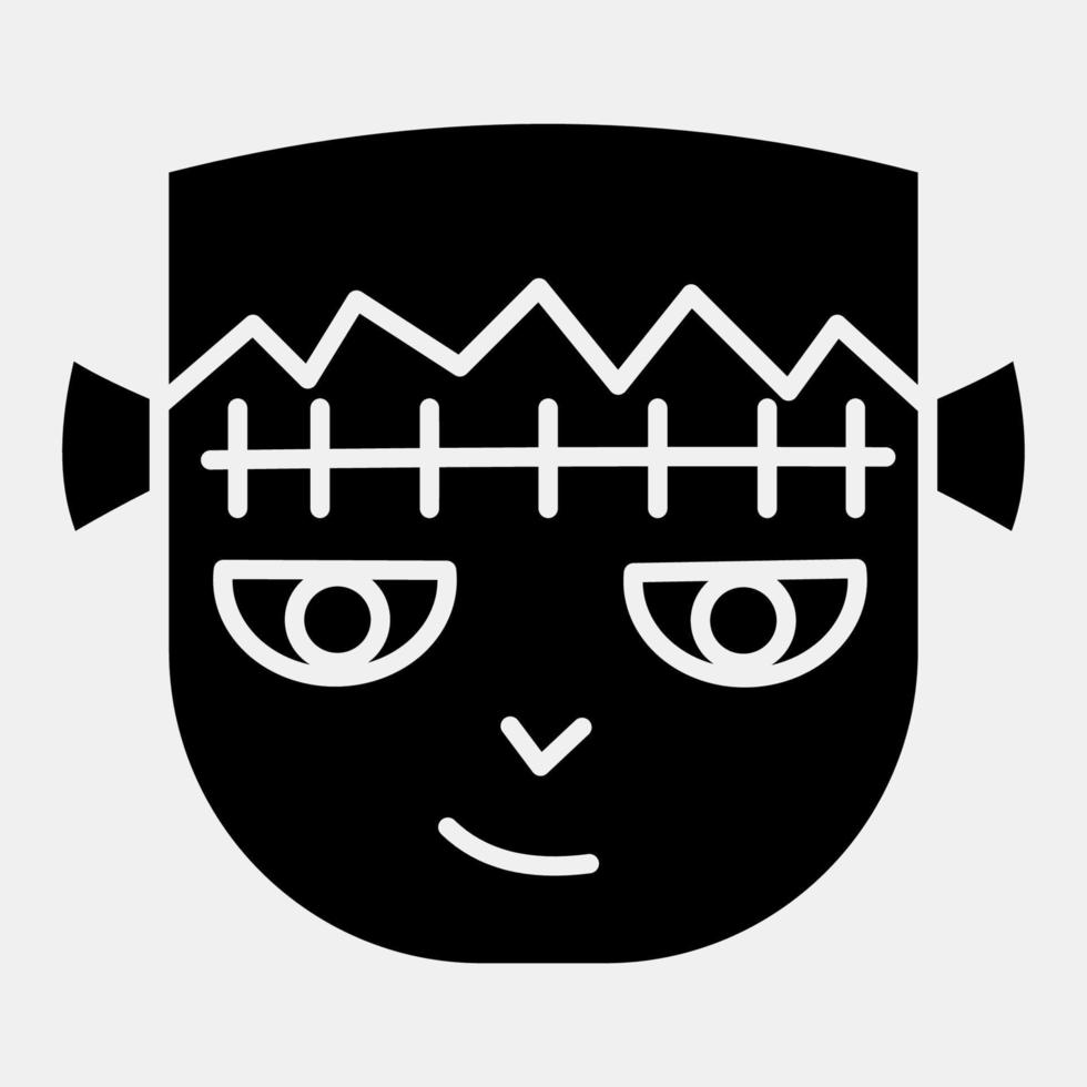 Icon frankenstein zombie.Icon in glyph style. Suitable for prints, poster, flyers, party decoration, greeting card, etc. vector
