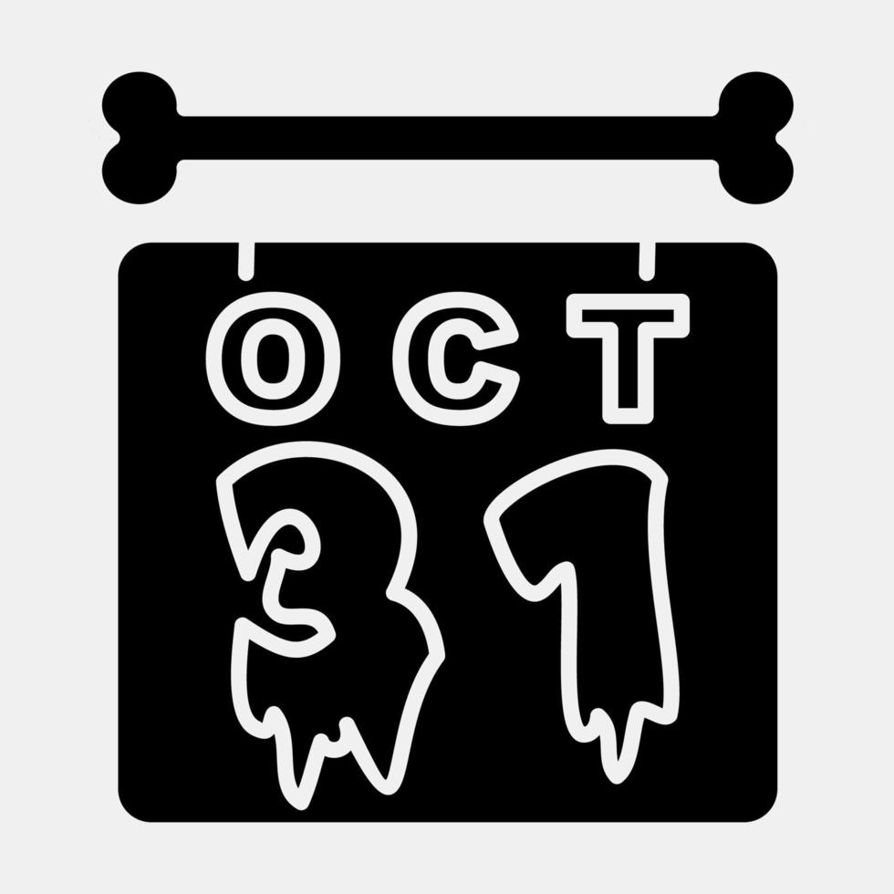 Icon halloween calendar.Icon in glyph style. Suitable for prints, poster, flyers, party decoration, greeting card, etc. vector