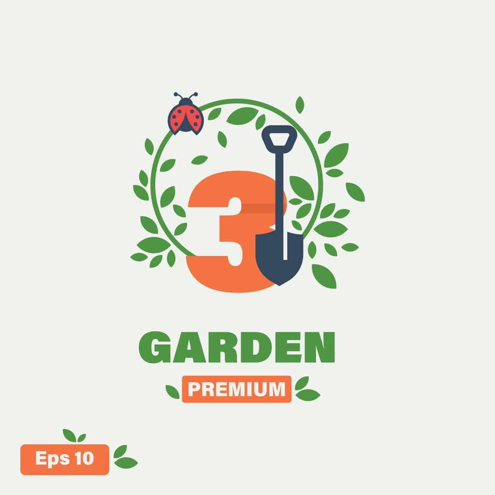 Garden Numeric 3 Logo vector
