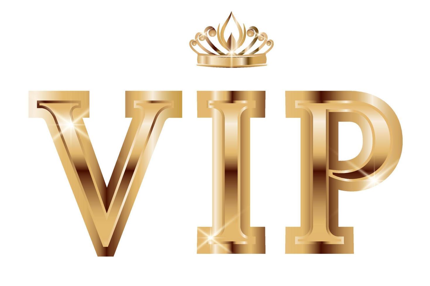 Golden 3d text with royal crown. VIP background template. Modern luxury design for vip, loyalty, bonus card, gift certificate, club, party, invitation, premium, service, banner. Vector illustration