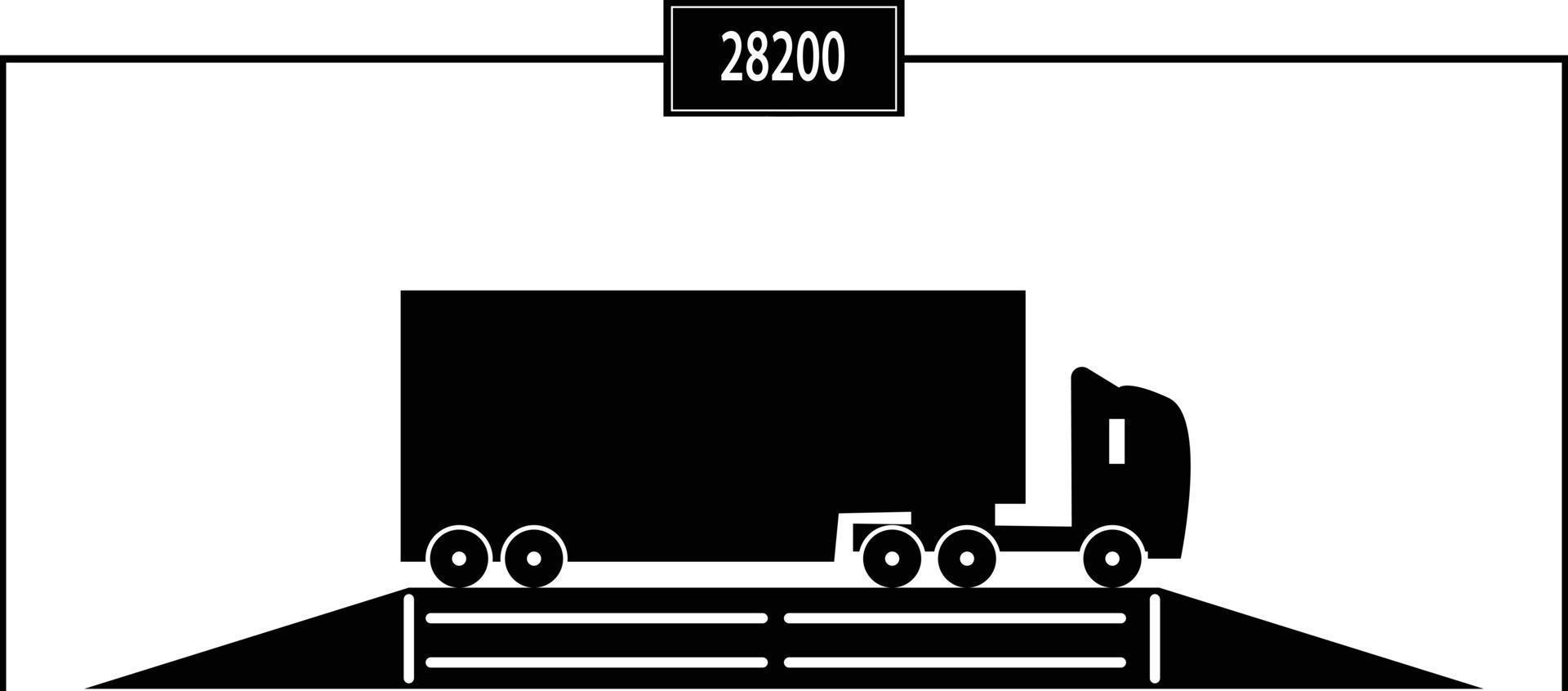 vehicle scale icon on white background. vehicle weighting scale sign. truck scale symbol. flat style. vector