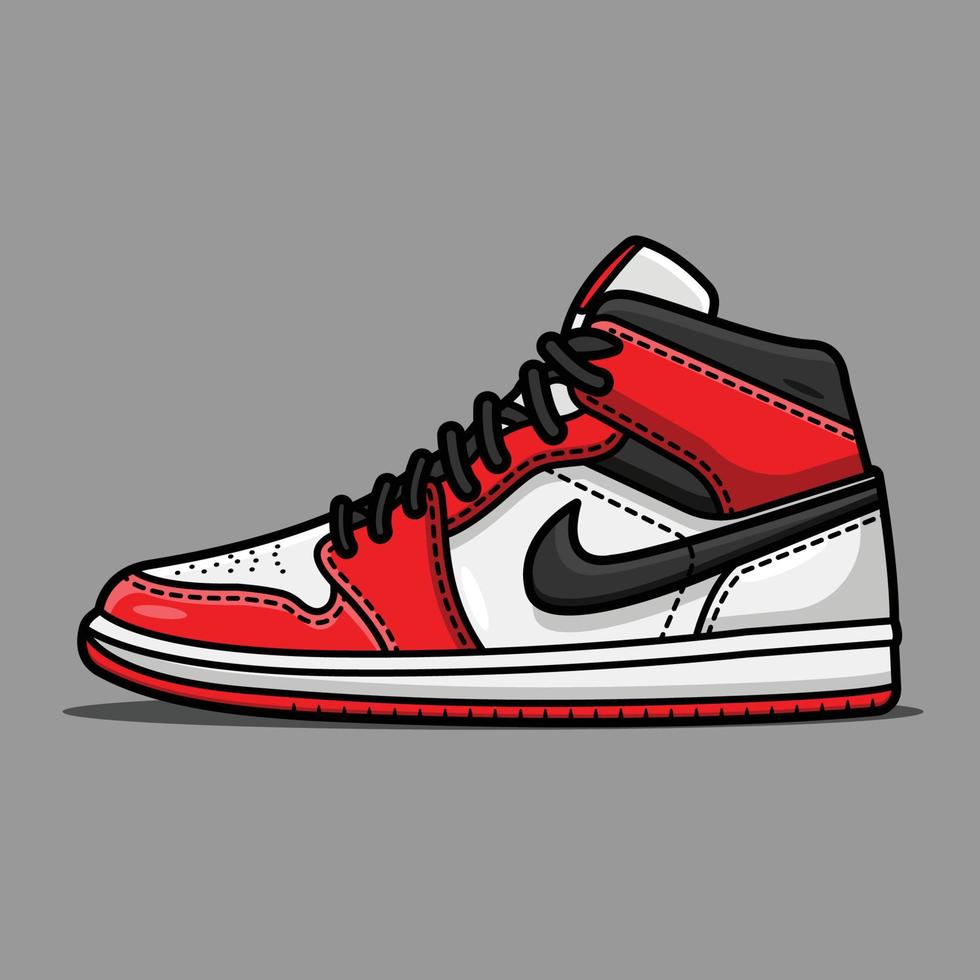 Illustration of Old school basketball shoes vector