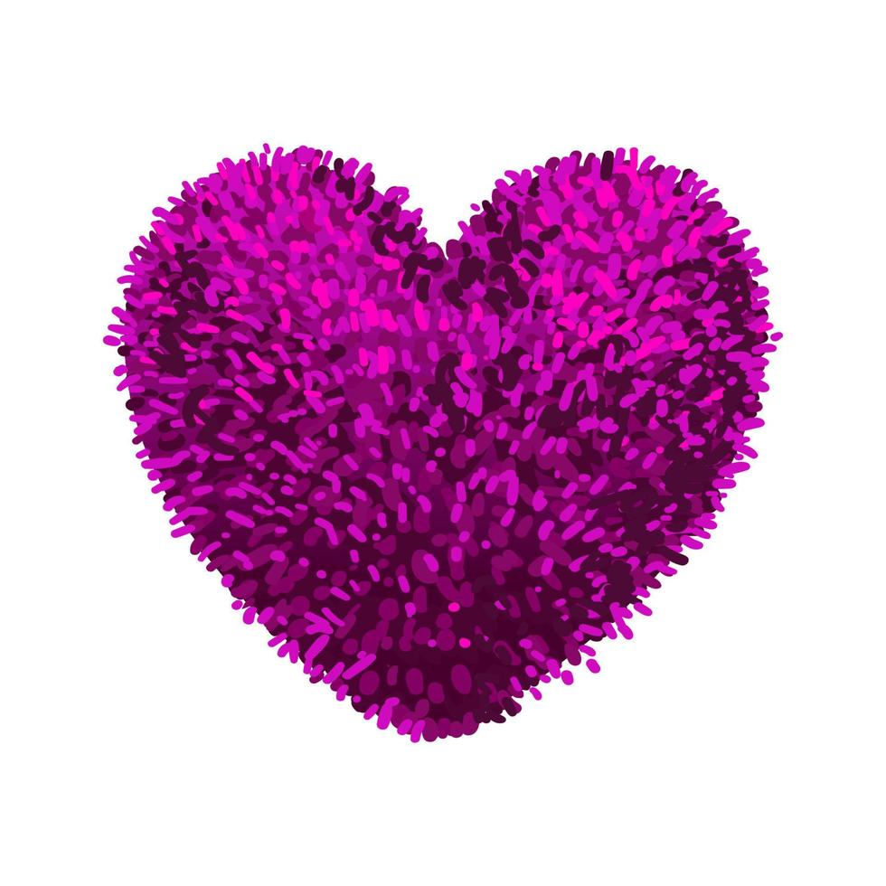 ilustración colorida vectorial de un juguete blando en forma de corazón aislado en fondo blanco vector