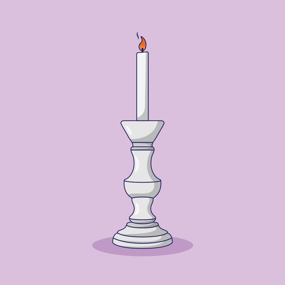 ilustración de icono de vector de candelabro con contorno para elemento de diseño, imágenes prediseñadas, web, página de destino, pegatina, banner. estilo de dibujos animados plana