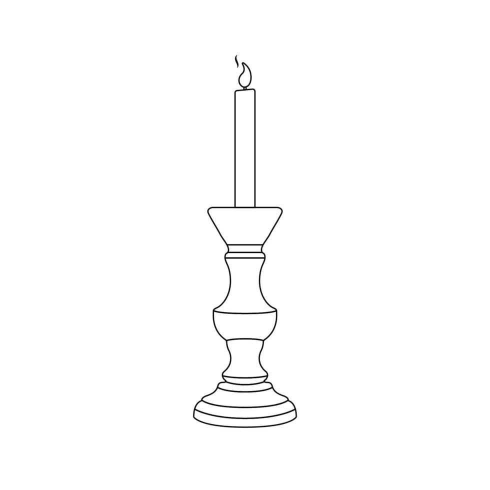ilustración de icono de contorno de candelabro sobre fondo blanco vector