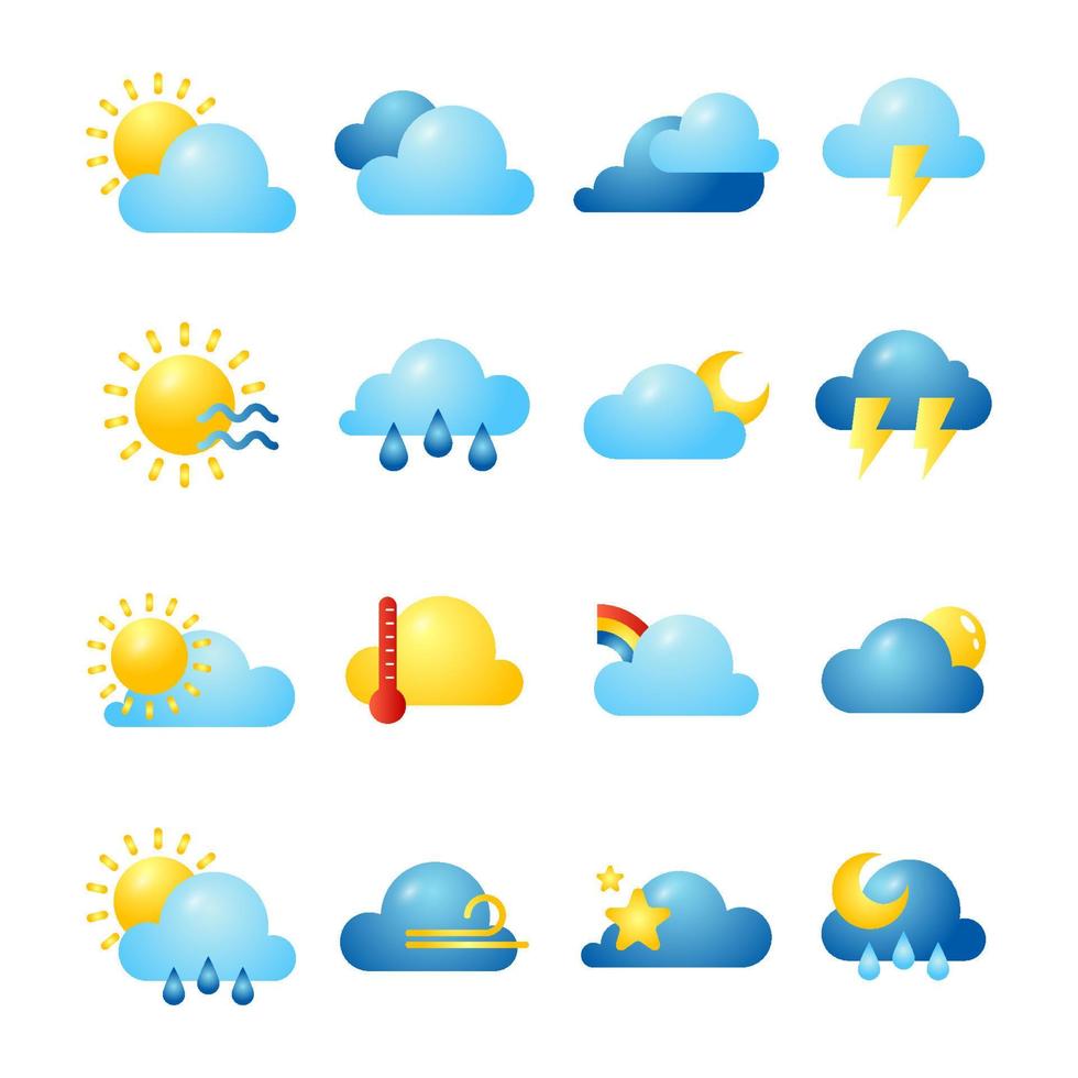 conjunto de iconos de nube vector