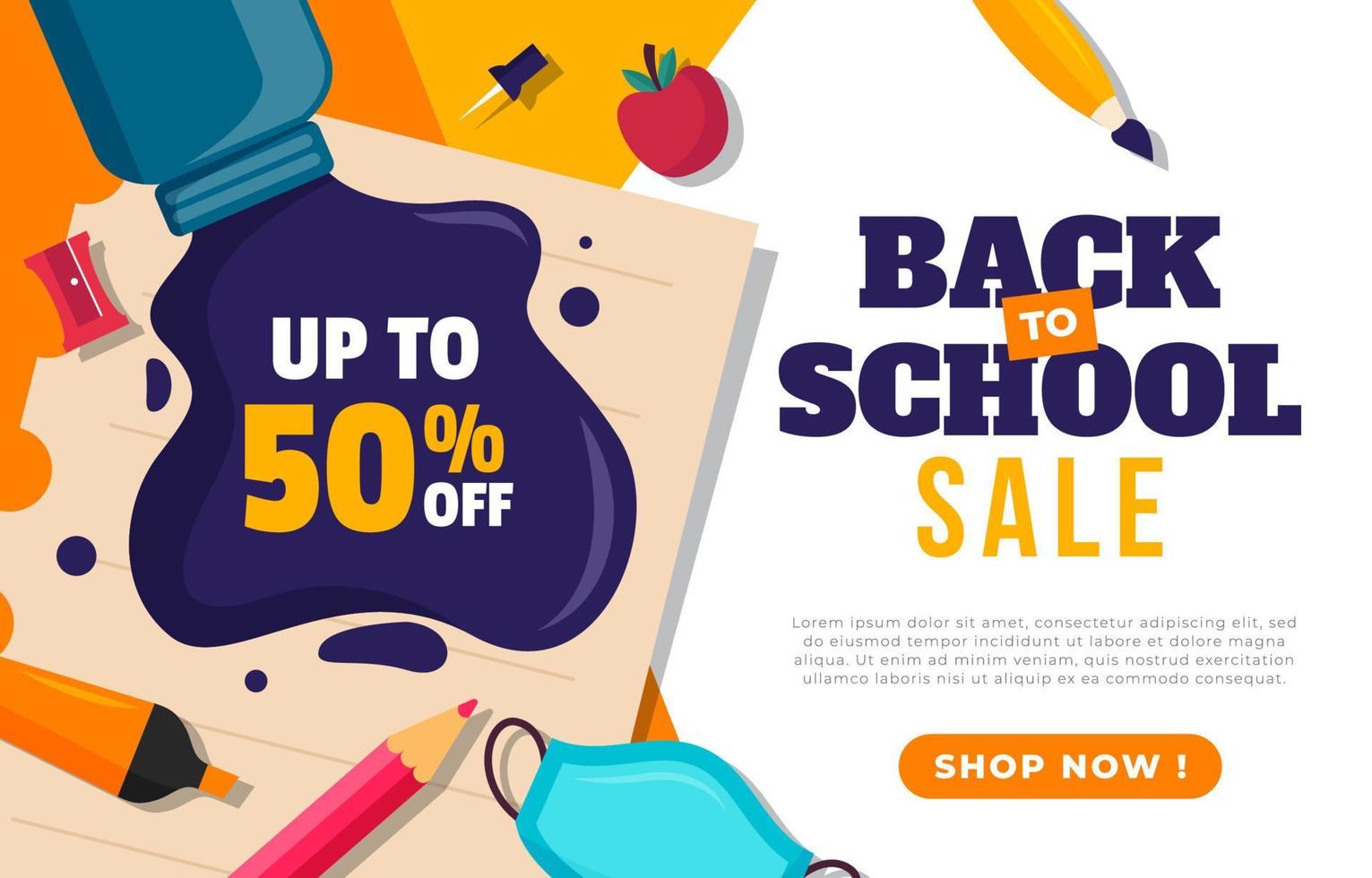 Back to School Sale Poster vector
