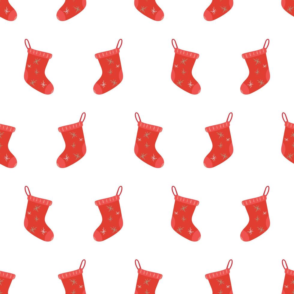 Christmas sock pattern. Festive Christmas pattern for textile, fabric, napkins, wallpapers, wrapping paper, scrapbook. vector