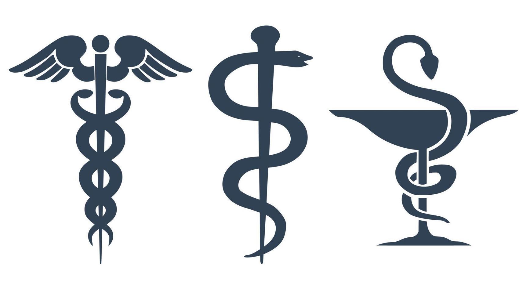 tres símbolos de silueta de la medicina vector
