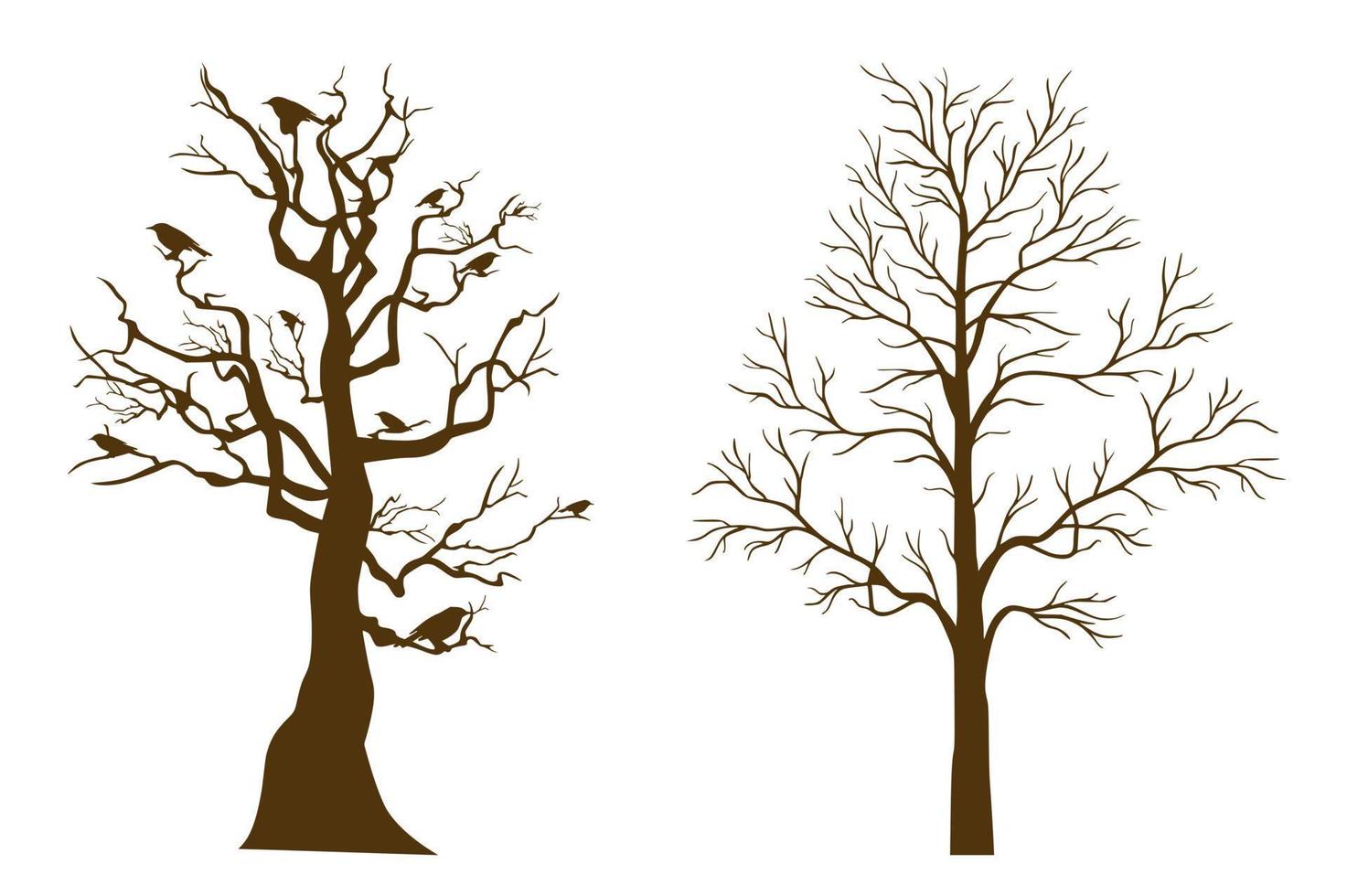 Trees without leaves. Autumn. Winter. vector