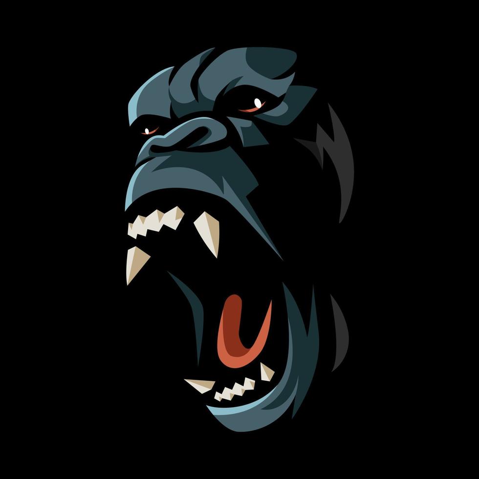 Angry gorilla kong mascot logo design illustration vector