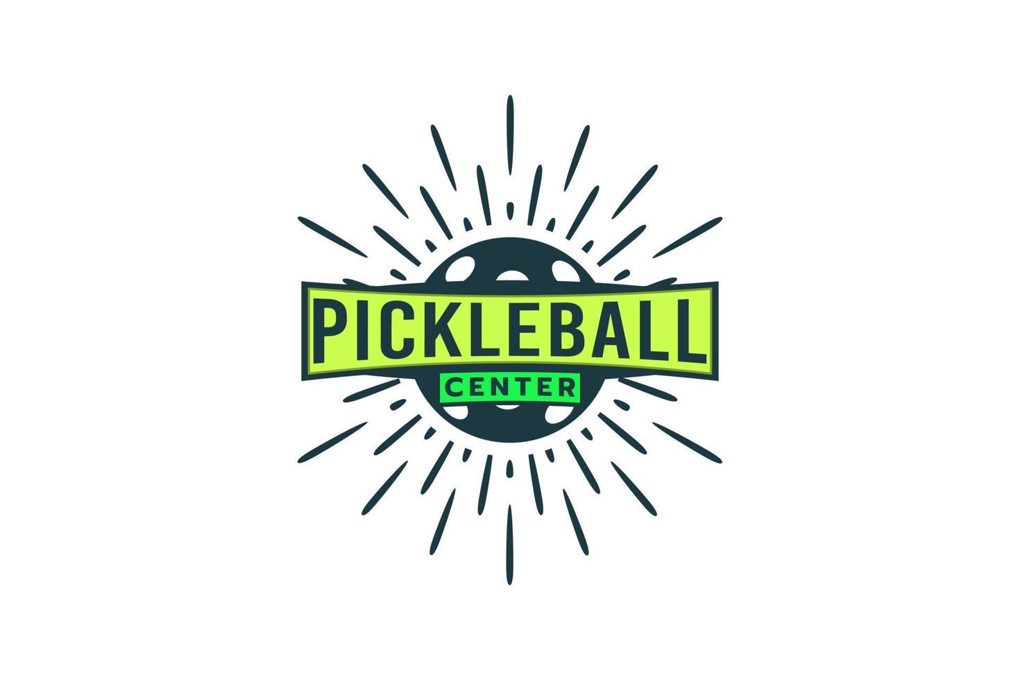 pickleball logo with a combination of a ball for pickleball and spark. vector