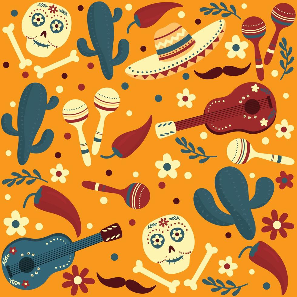 mexican seamless pattern vector