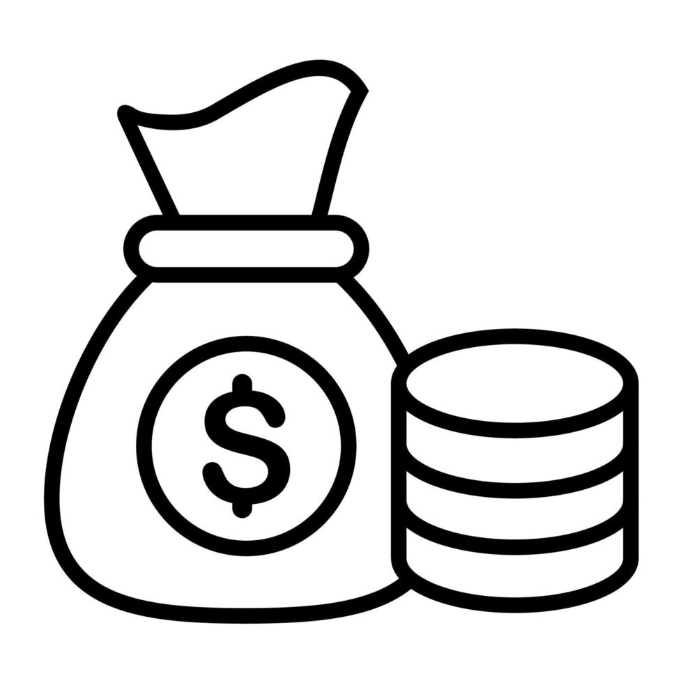 Illustration Vector Graphic of Bag, business, currency Icon