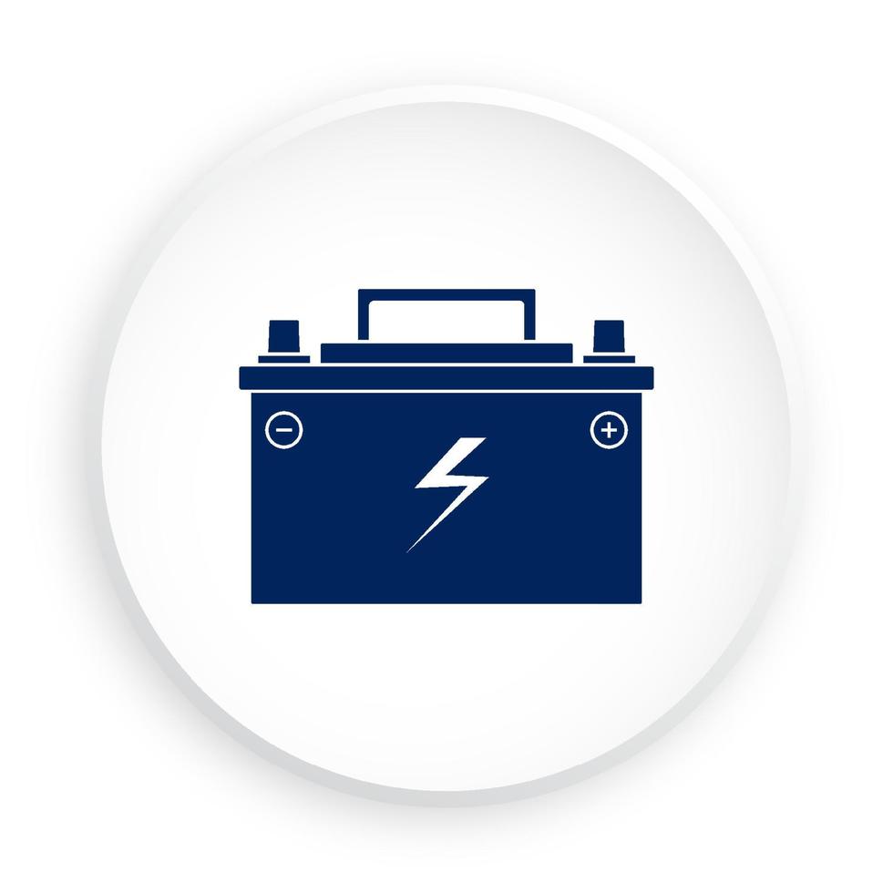 car battery icon with electric charge icon in neomorphism style on white background. Maintaining battery power. Service in car repair shop. Vector