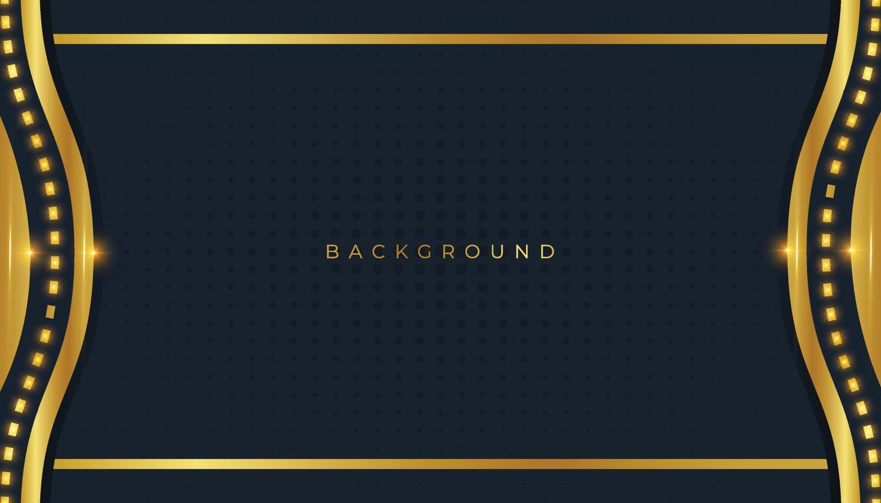 Gradient black social media banner background with golden frame vector