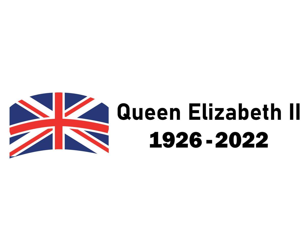 reina elizabeth 1926 2022 azul y británico reino unido emblema nacional europa bandera vector ilustración resumen diseño elemento