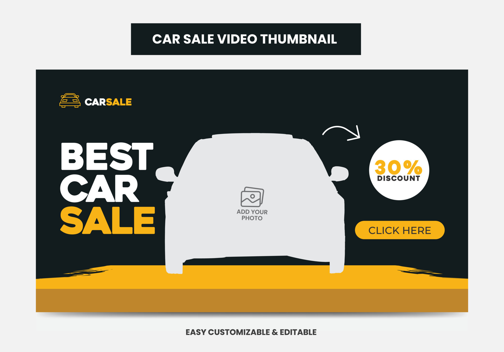 Car Sale Promotion video thumbnail and web banner. Car Rental Service