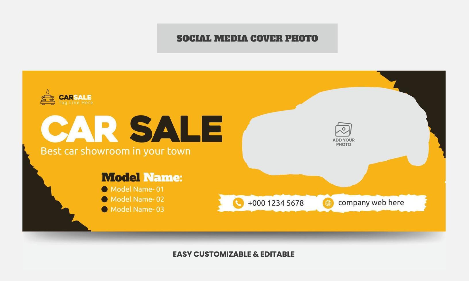 Car sale social media cover photo design template car sale service social media web banner vector