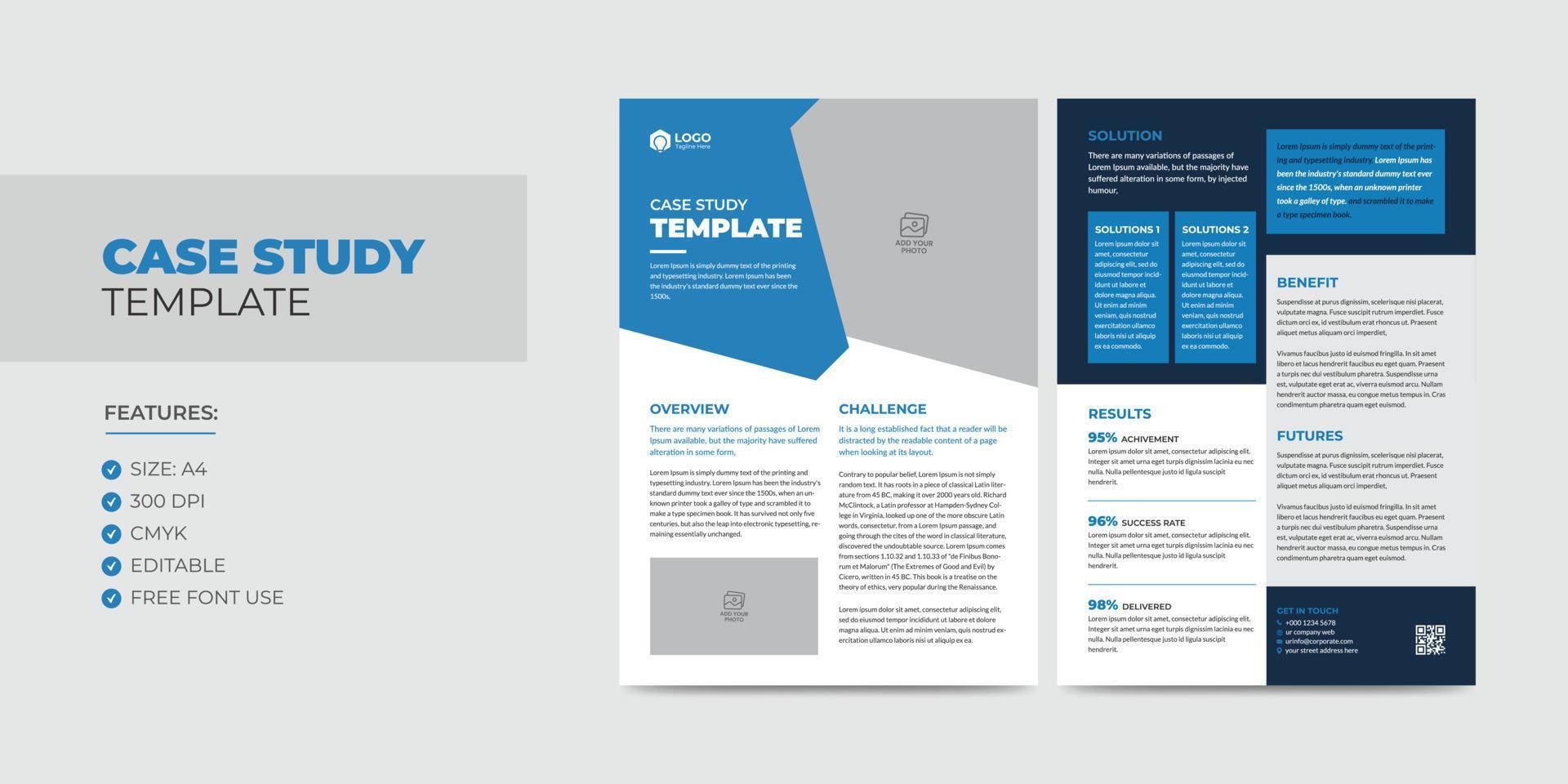 Case Study Template Corporate Modern Business Double Side Flyer and ...
