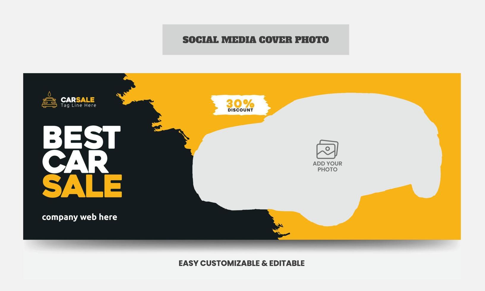 Car sale social media cover photo design template car sale service social media web banner vector