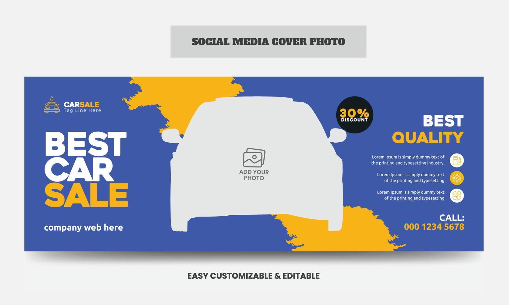 Car sale social media cover photo design template car sale service social media web banner vector