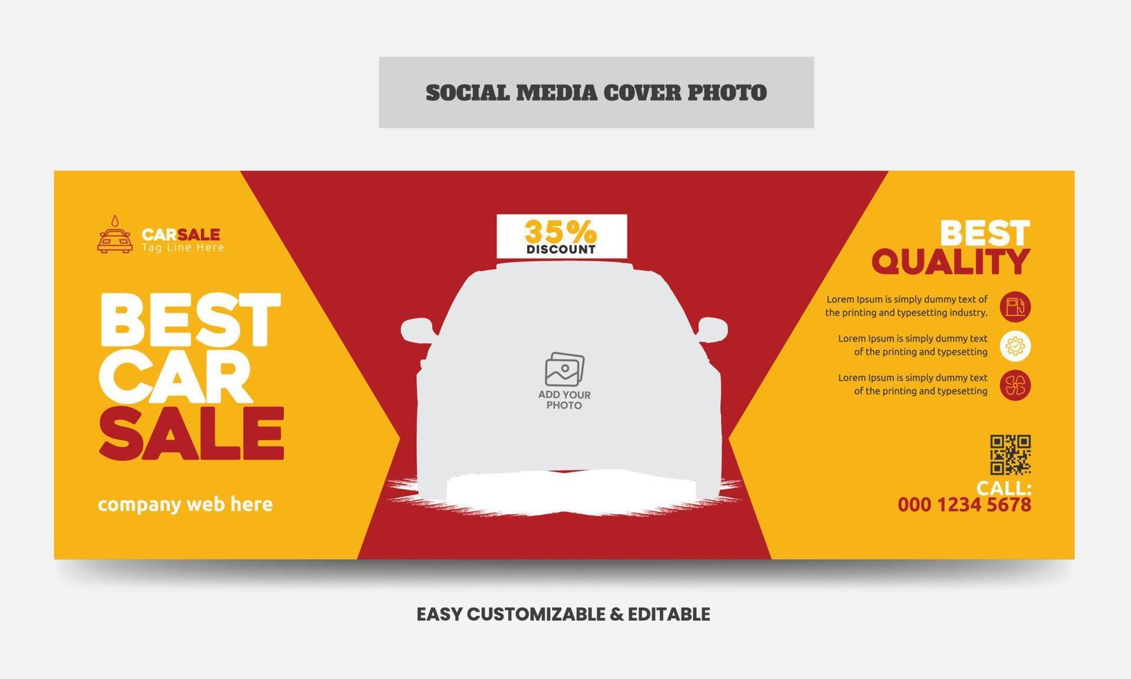 Car sale social media cover photo design template car sale service social media web banner vector