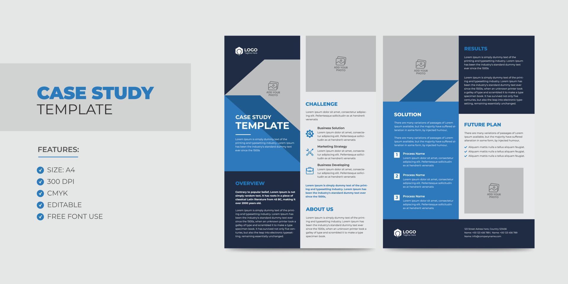 Case Study Template Corporate Modern Business Double Side Flyer and Poster Template vector