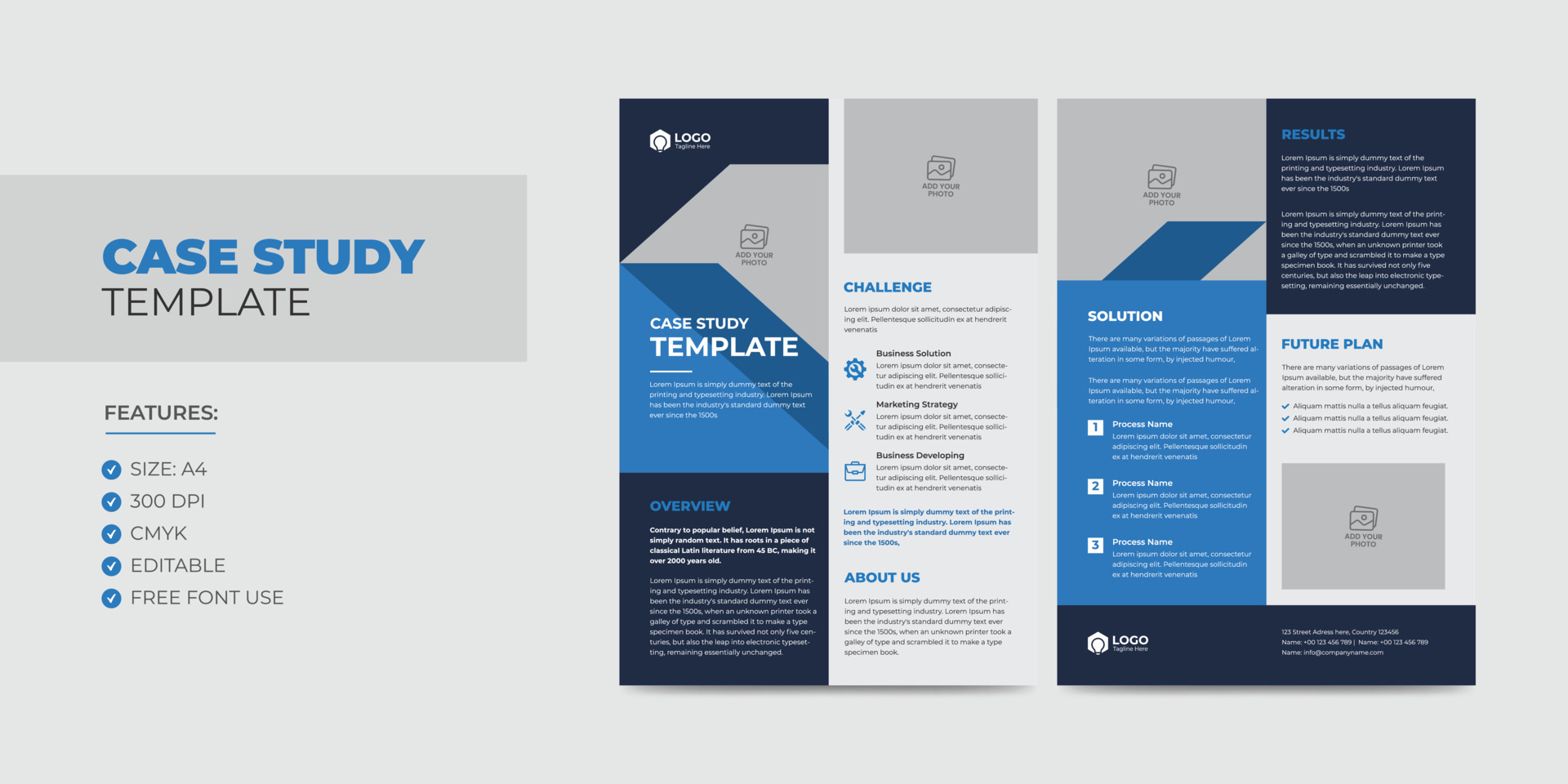 Case Study Template Corporate Modern Business Double Side Flyer and ...