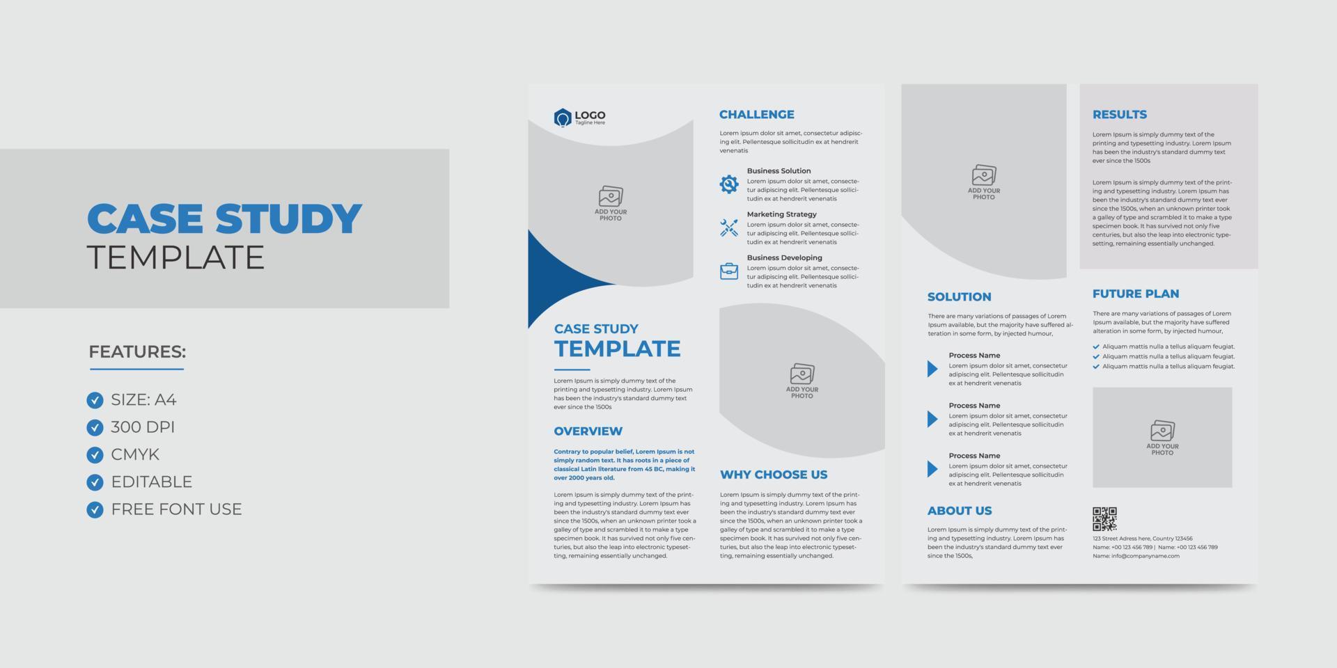 Case Study Template Corporate Modern Business Double Side Flyer and Poster Template vector