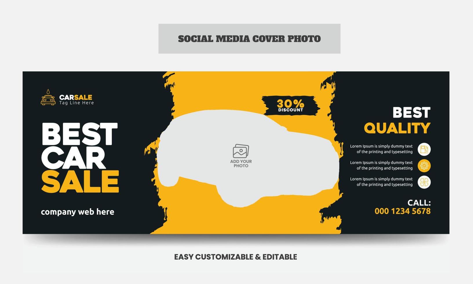 Car sale social media cover photo design template car sale service social media web banner vector