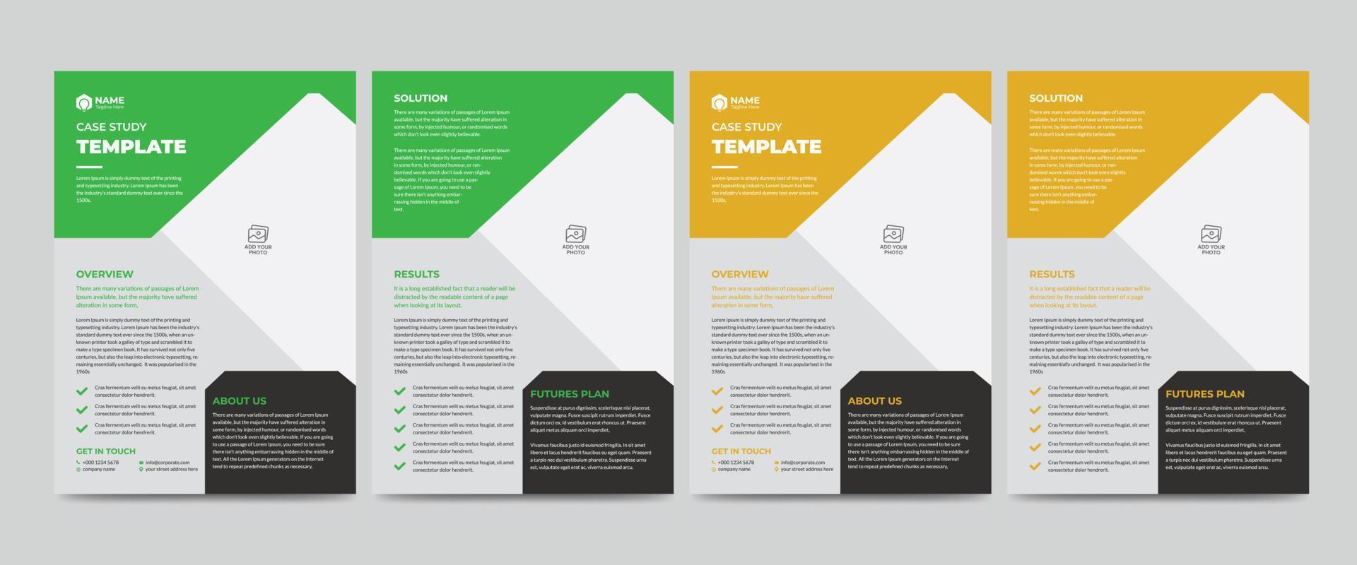Case Study Template Corporate Modern Business Double Side Flyer and Poster Template vector