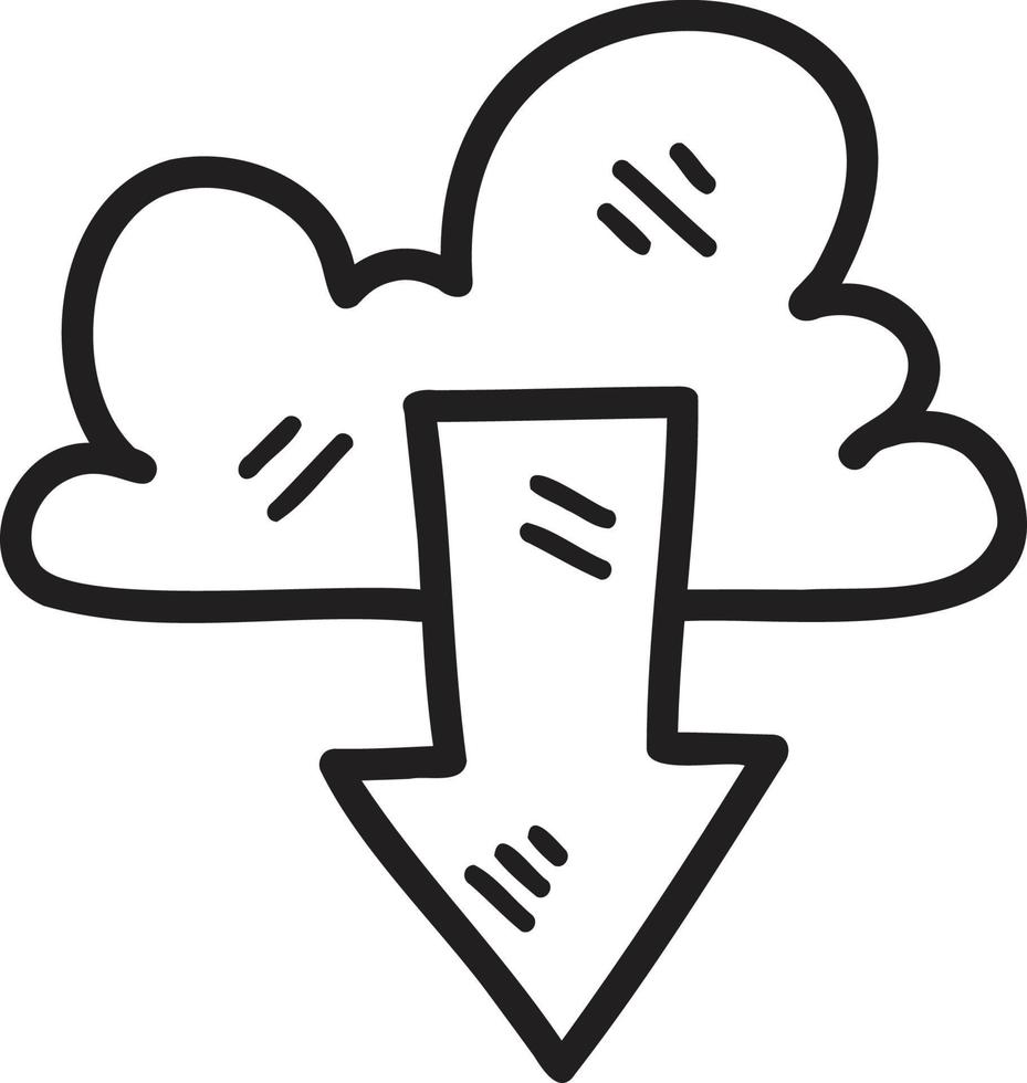 Hand Drawn upload icon illustration vector