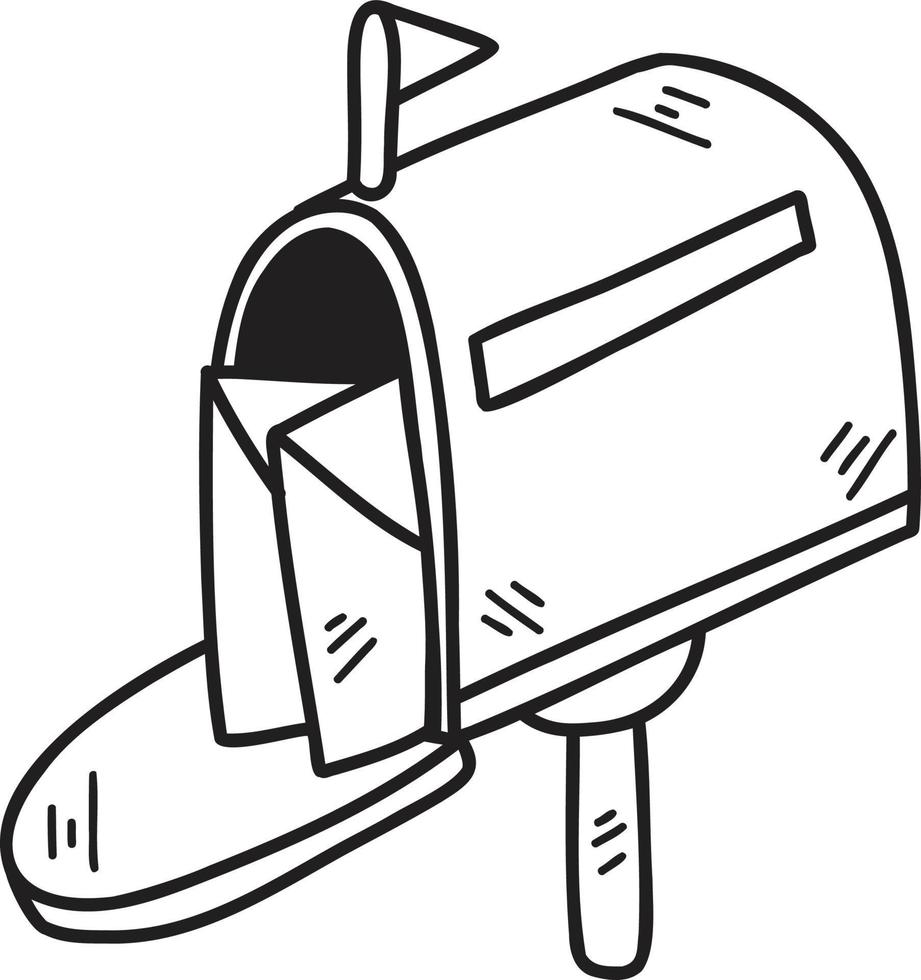 Hand Drawn mailbox illustration vector