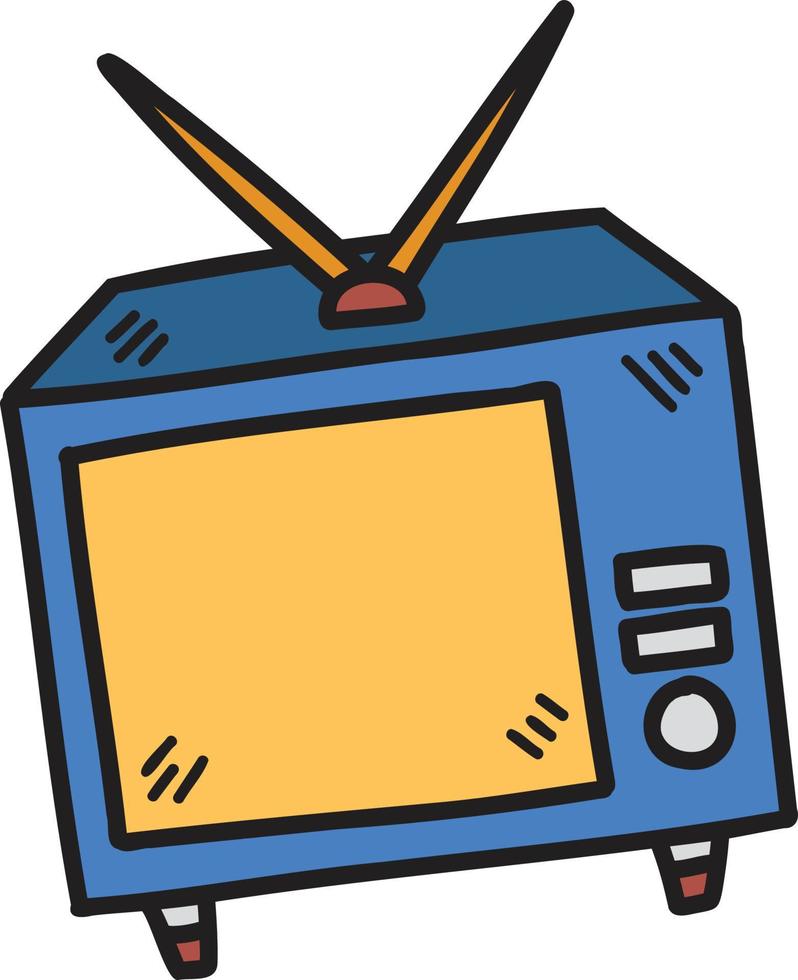 Hand Drawn vintage tv illustration vector