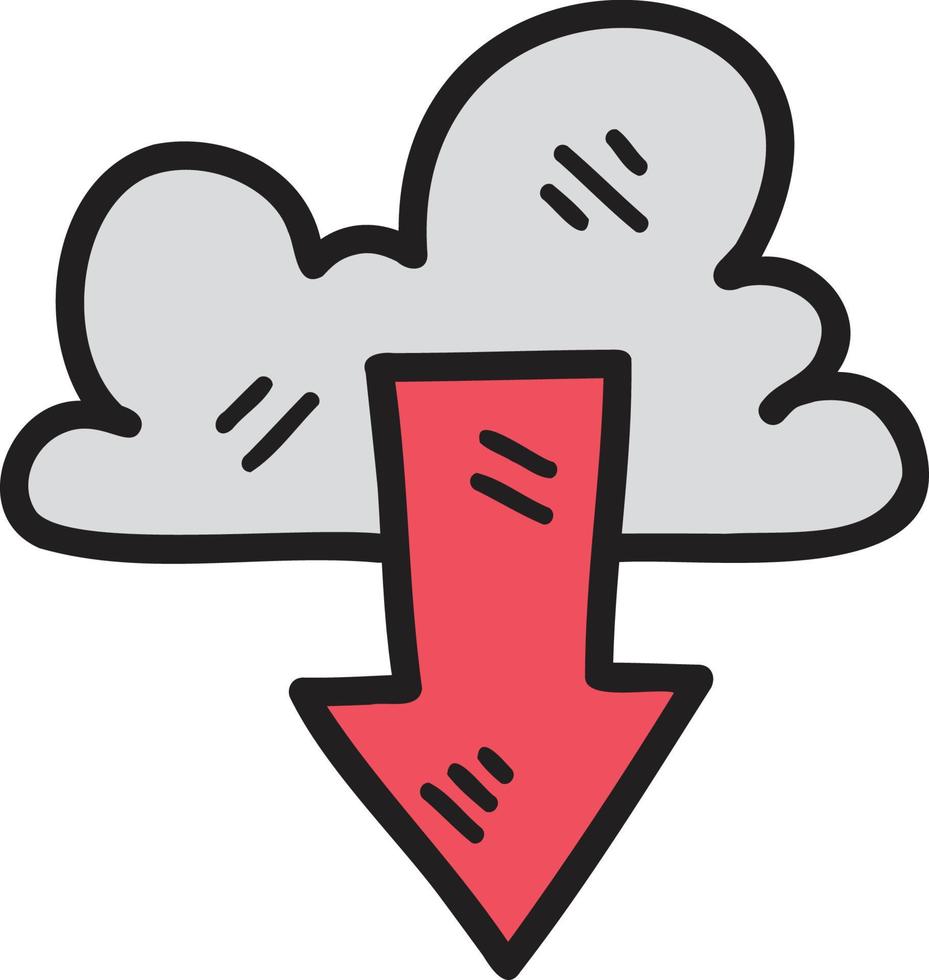 Hand Drawn upload icon illustration vector