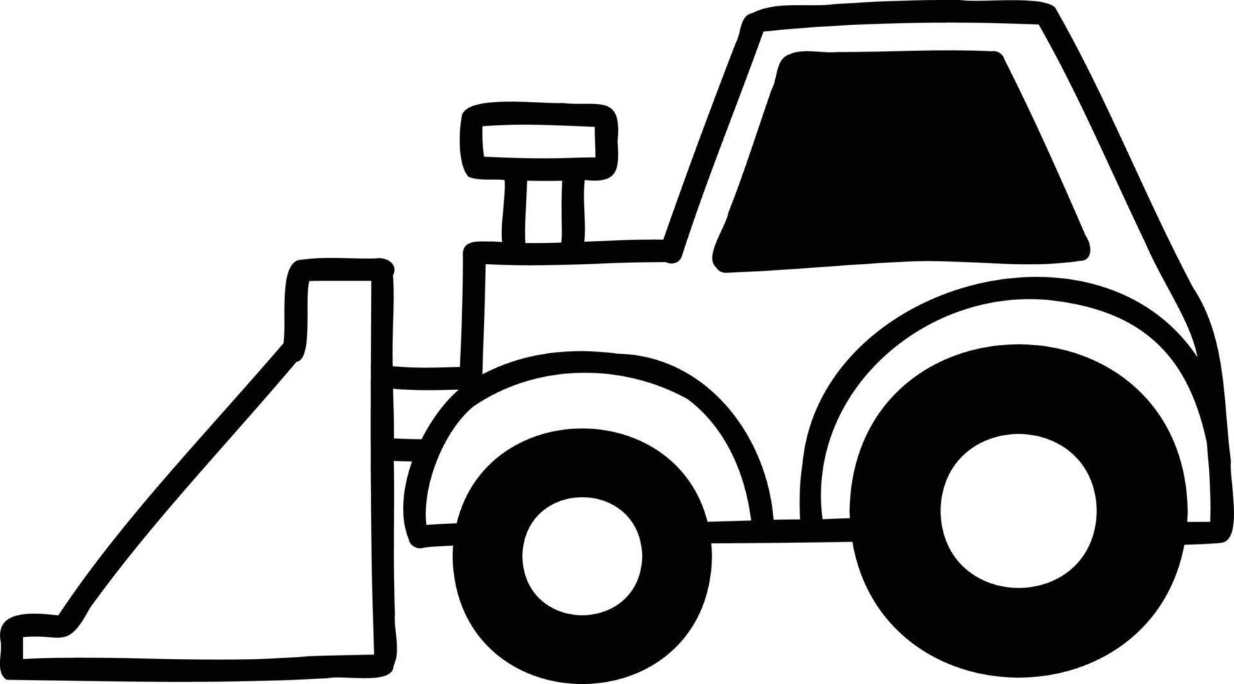 Hand Drawn tractor illustration vector