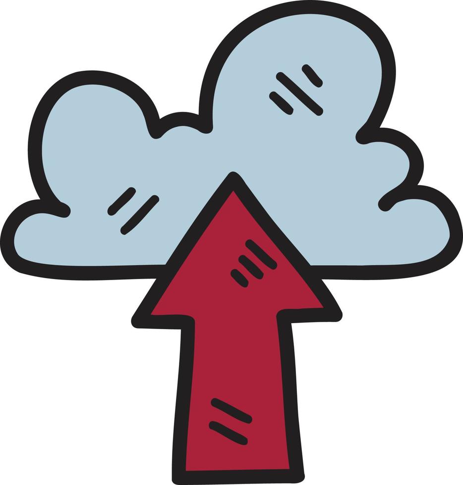 Hand Drawn upload icon illustration vector