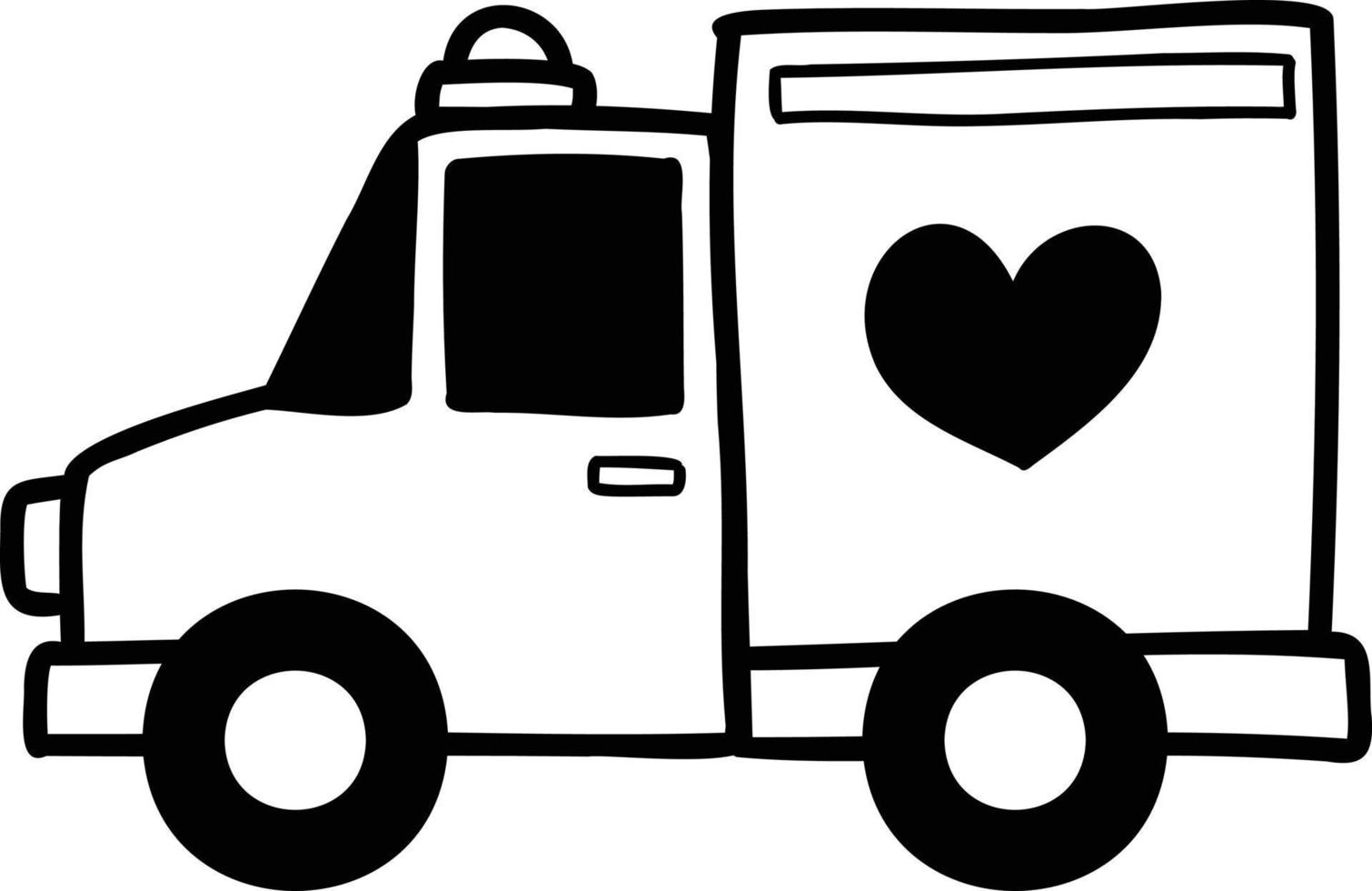 Hand Drawn ambulance illustration vector