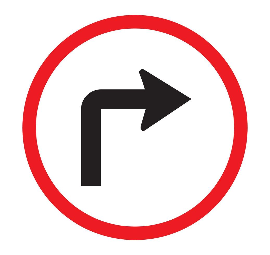 Turn right ahead traffic sign vector. vector