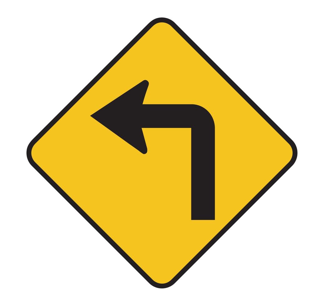 Turn Left Traffic Road Sign. vector