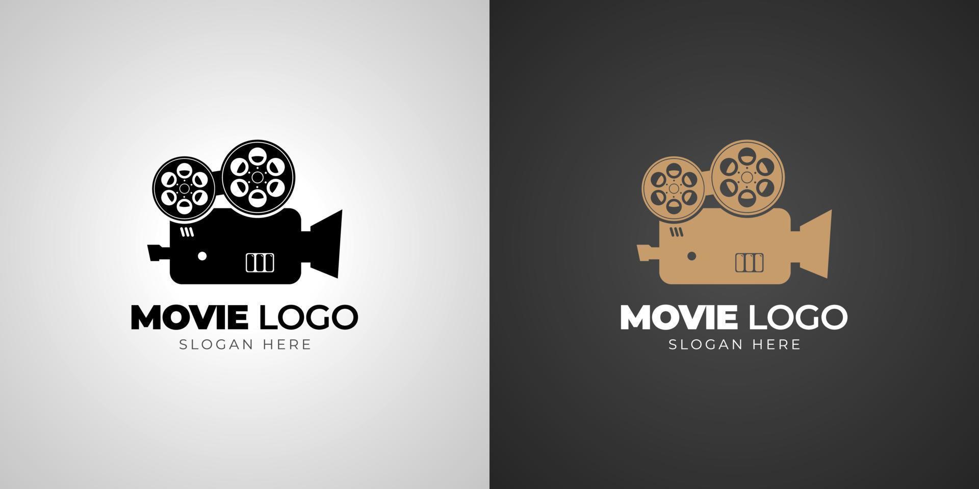 Cinema Movie Logo with Gradient Background Template vector